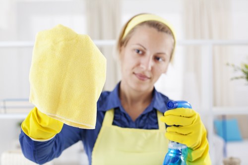 Cleaning professional preparing carpet service equipment