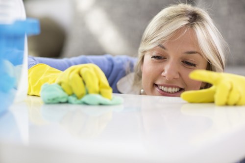 Office kitchen and washroom cleaning for a business in Swisscottage